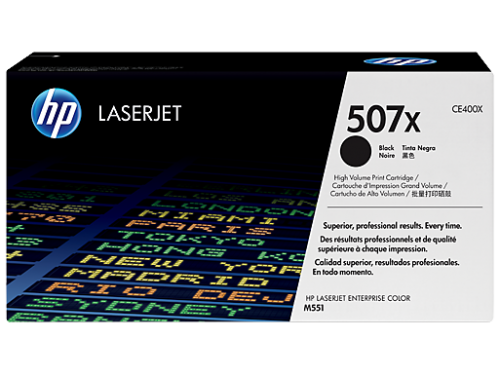 HP 507X 高容量黑色原廠 LaserJet 碳粉盒(CE400X)