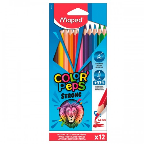 maped 862712 Strong Colour Pencils 12色三角木顏色 3.2mm 粗