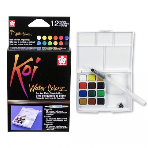 SAKURA XNCW-12H Koi Water Colors 水彩磚(12色) 