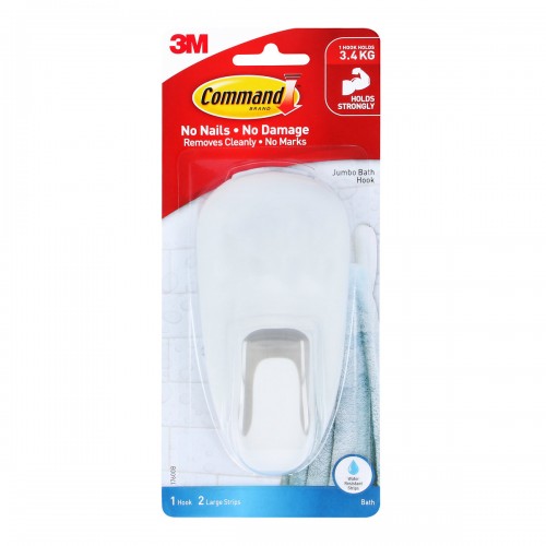 3M Command™ 17600B 無痕™ 防水膠貼<特大型>掛鉤(1個裝)