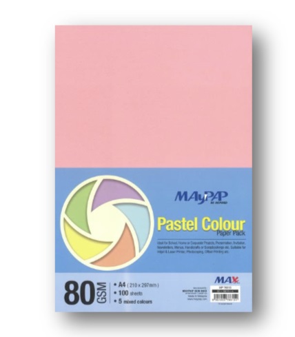 MAYPAP MP76615 A4 5色粉色彩紙 80gsm 100張/包