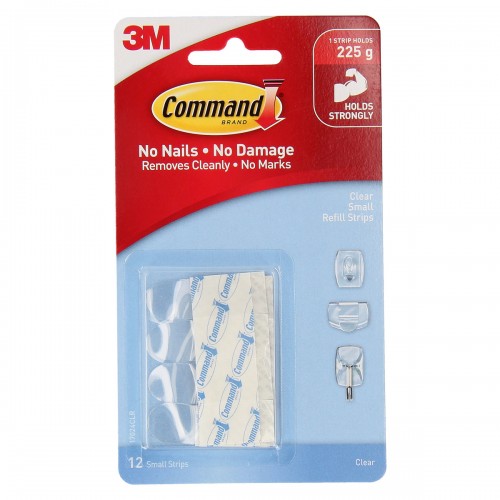 3M Command™ 17024CLR 無痕™ 透明<小型>補充膠貼(12片裝)