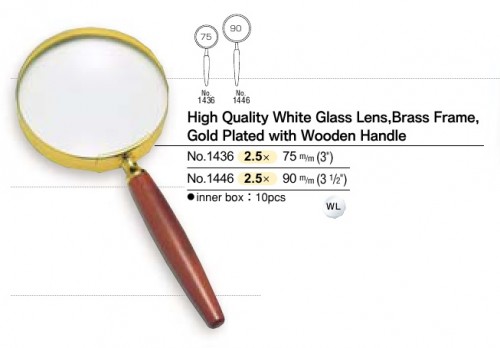 日本 I.L.K. no.1446 高級木柄放大鏡(2.5X) 