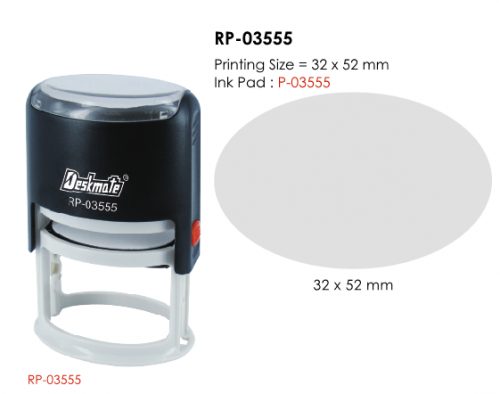 Deskmate RP-03555 訂造橢圓形回墨印章(32x52mm)