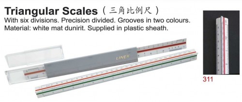 Linex Triangular Scale Ruler 三角比例尺(雙色)                    