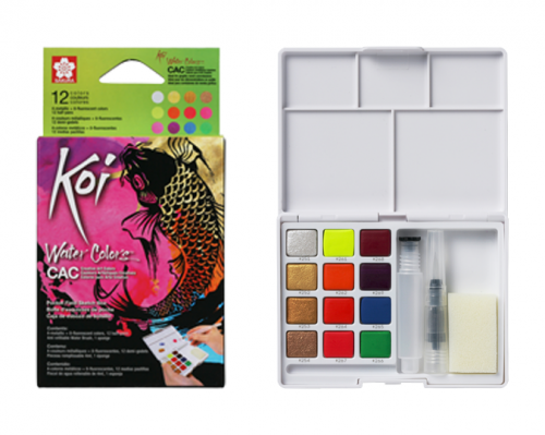 SAKURA XNCW-12MH Koi Water Colors Creative Art Colors Set 水彩磚(12色) 