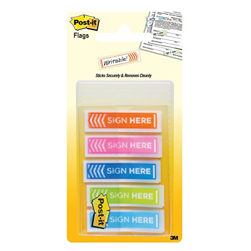 3M Post-it® 684-SH-OPBLA 5色膠質旗仔< Sign Here> (12 x 43mm) ** 停產**