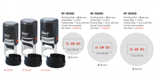 Deskmate RP-0045D 訂造圓形回墨日期印章(直徑 Ø44mm)