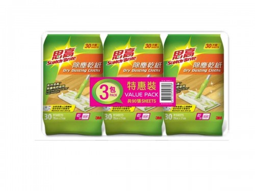 3M Scotch-Brite™ 思高除塵乾紙30 片(3包裝)(833HKx3) 