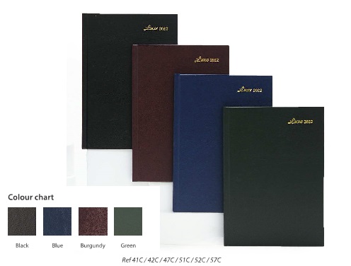 LUXE L23-51C 1 day per page, Casebound to Leatherette Ariane hard cover (210 X 148mm)