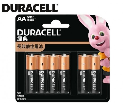 DURACELL - 金霸王鹼性電芯AA 8+4粒(12粒裝) 