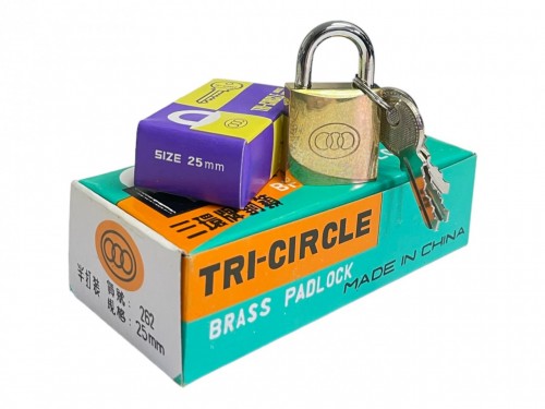三環牌 TRI-CIRCLE 銅掛鎖(3匙)<25mm> - 262